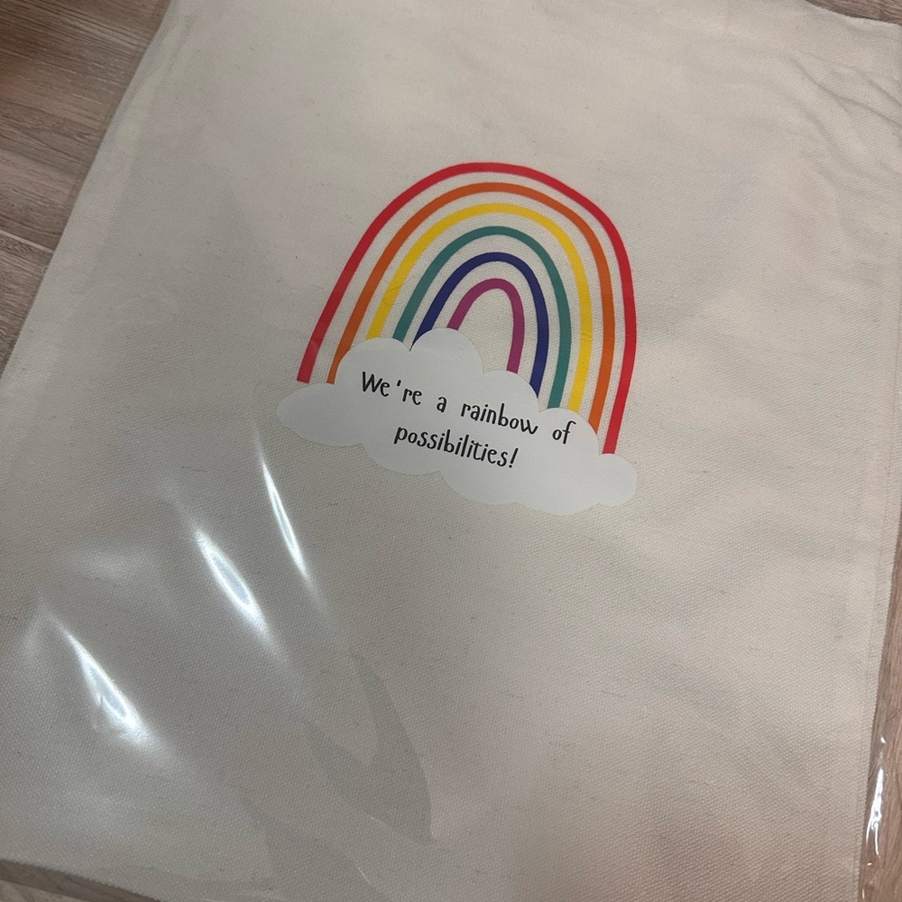 Rainbow Canvas Tote Bag